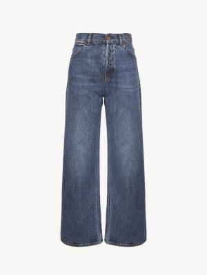 Jeansy Chloe Stromboli Szerokie Cropped Niebieskie | CHE-SR14011