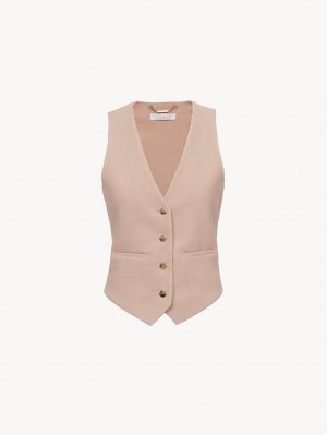 Kurtki Chloe Klasyczne Vest Różowe | CHE-SR13805