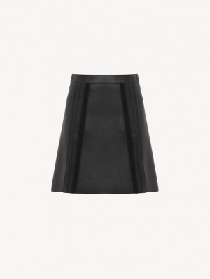 Leather Chloe Mini Skirt Czarne | CHE-SR14120