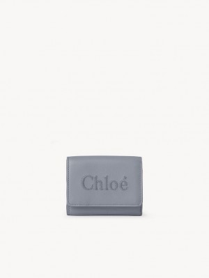 Małe Portfele Chloe Sense Mini Tri-fold Niebieskie | CHE-SR14275