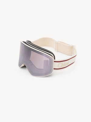 Okulary Przeciwsłoneczne Chloe Cassidy Ski Goggle Białe | CHE-SR14533