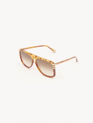 Okulary Przeciwsłoneczne Chloe West Havana Patchwork | CHE-SR14564