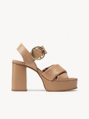 Sandały Chloe Lyna High-heel Brązowe | CHE-SR14840