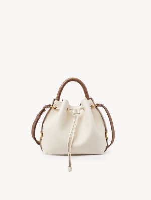 Torba Crossbody Chloe Marcie Bucket Białe | CHE-SR13615