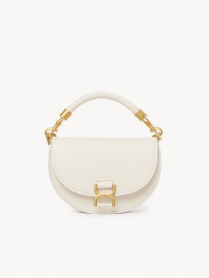 Torba Crossbody Chloe Marcie Chain Flap Białe | CHE-SR13619