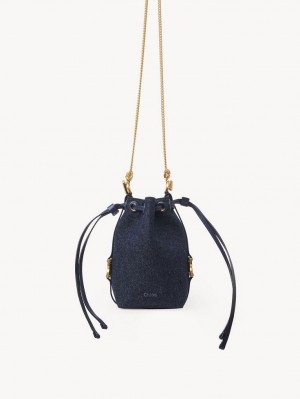 Torba Crossbody Chloe Marcie Micro Bucket Niebieskie | CHE-SR13612