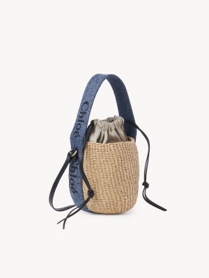 Torba Crossbody Chloe Small Woody Basket Niebieskie | CHE-SR13608