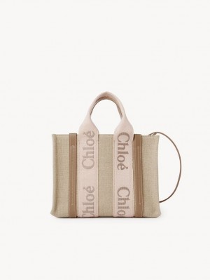 Torba Crossbody Chloe Small Woody Beżowe | CHE-SR13623