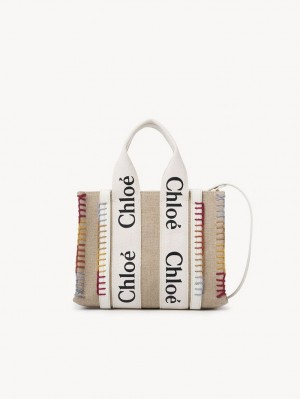 Torba Crossbody Chloe Small Woody Białe | CHE-SR13514