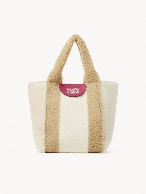 Torby Tote Chloe Huggy Beżowe | CHE-SR14698