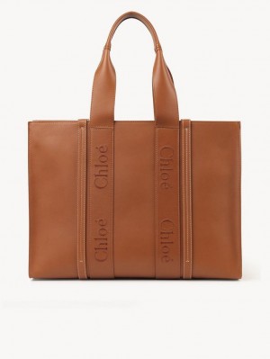 Torby Tote Chloe Large Woody Brązowe | CHE-SR13348