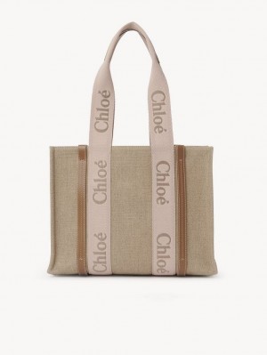 Torby Tote Chloe Medium Woody Beżowe | CHE-SR13385