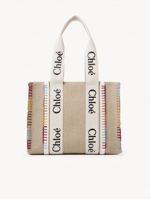 Torby Tote Chloe Medium Woody Białe | CHE-SR13295