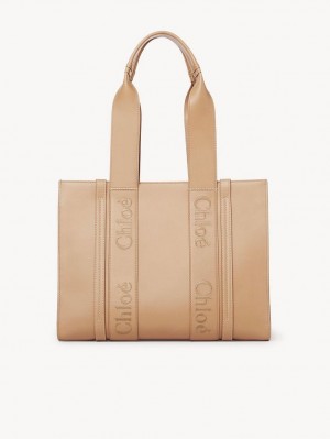 Torby Tote Chloe Medium Woody Głęboka Brązowe | CHE-SR13353