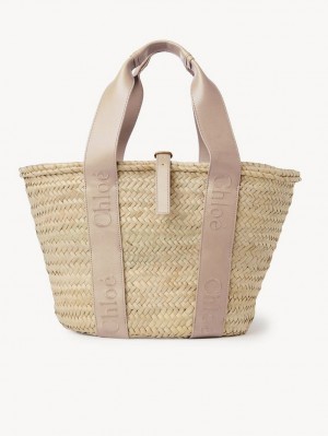 Torby Tote Chloe Sense Medium Basket Beżowe | CHE-SR13382