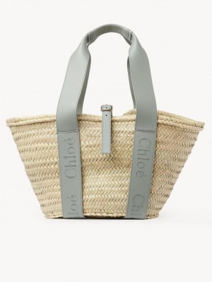 Torby Tote Chloe Sense Medium Basket Zielone | CHE-SR13383