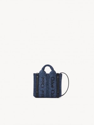 Torebki Małe Chloe Woody Nano Tote Niebieskie | CHE-SR13676