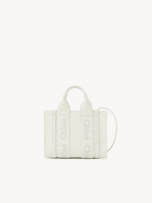 Torebki Małe Chloe Woody Tote 1 Białe | CHE-SR13681