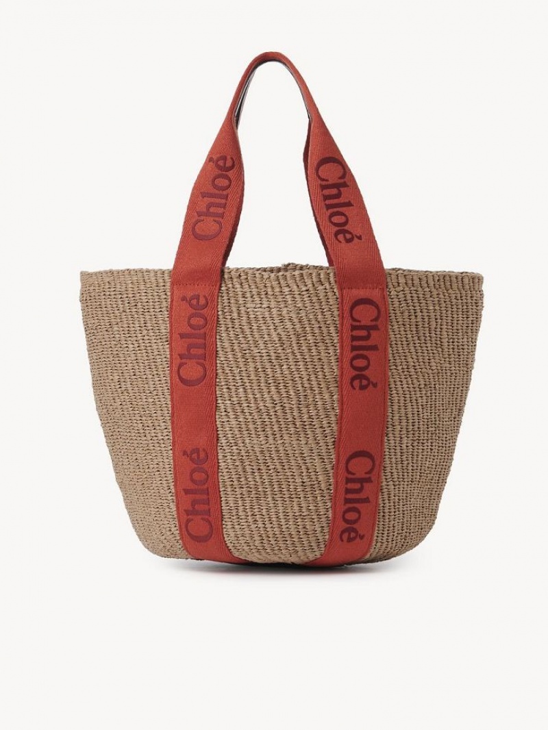 Baskets Chloe Large Woody Pomarańczowe Pomarańczowe | CHE-SR13646