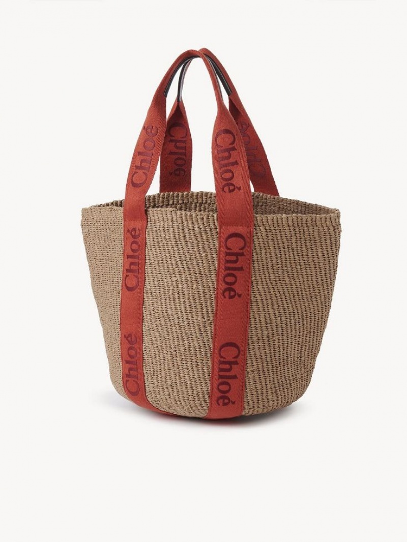 Baskets Chloe Large Woody Pomarańczowe Pomarańczowe | CHE-SR13646