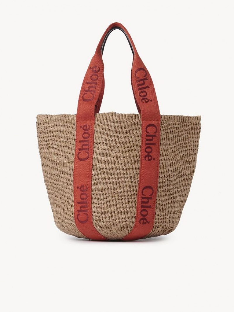 Baskets Chloe Large Woody Pomarańczowe Pomarańczowe | CHE-SR13646