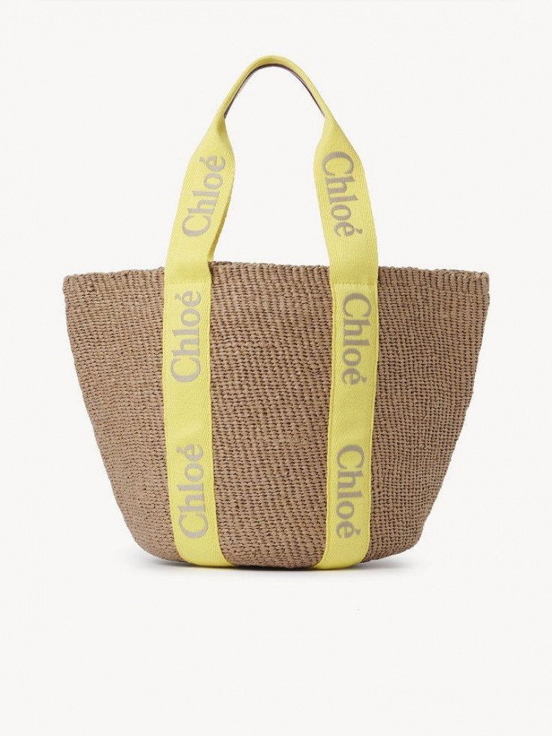 Baskets Chloe Large Woody Żółte Beżowe | CHE-SR13628