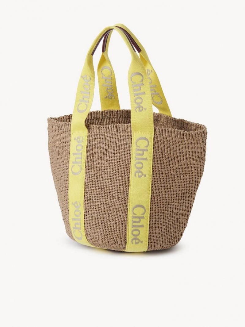 Baskets Chloe Large Woody Żółte Beżowe | CHE-SR13628