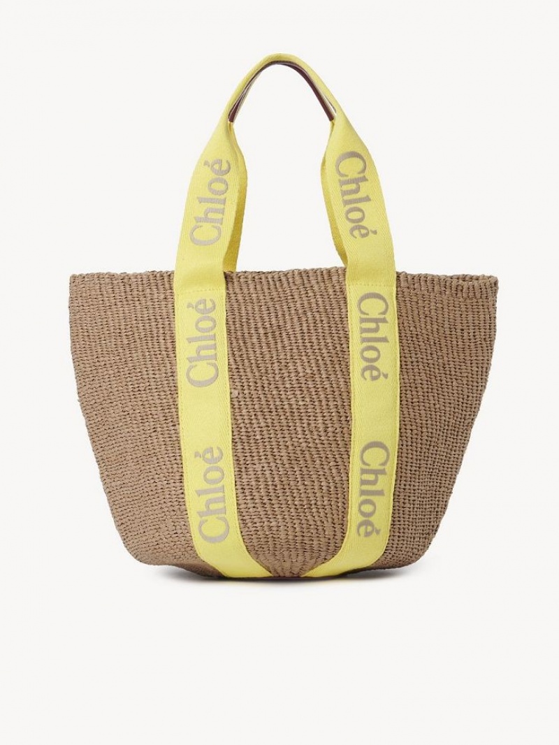 Baskets Chloe Large Woody Żółte Beżowe | CHE-SR13628