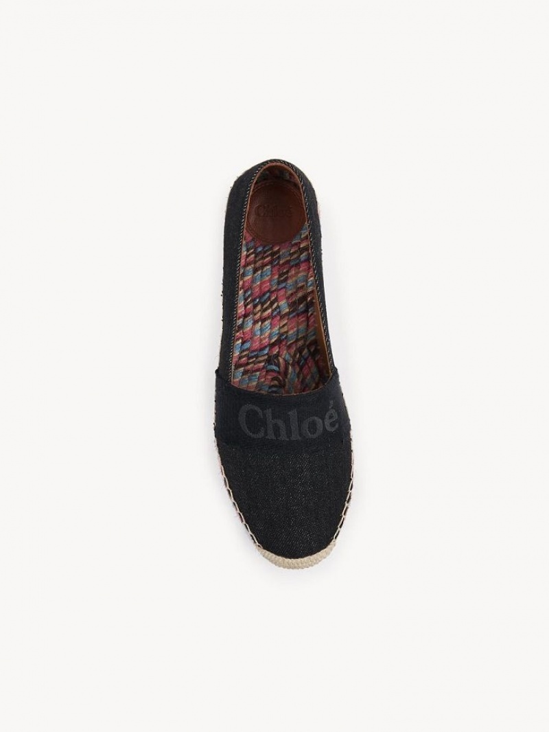 Espadryle Chloe Piia Płaskie Czarne | CHE-SR14144