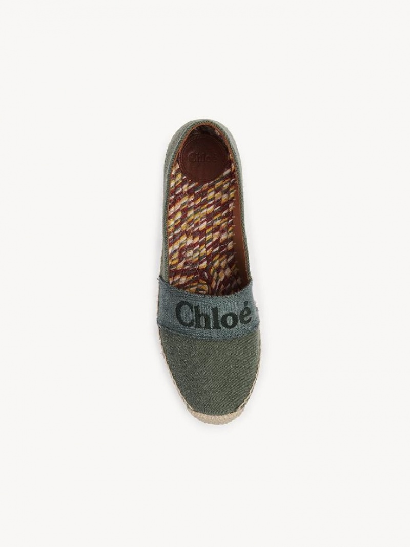 Espadryle Chloe Piia Płaskie Zielone | CHE-SR14143