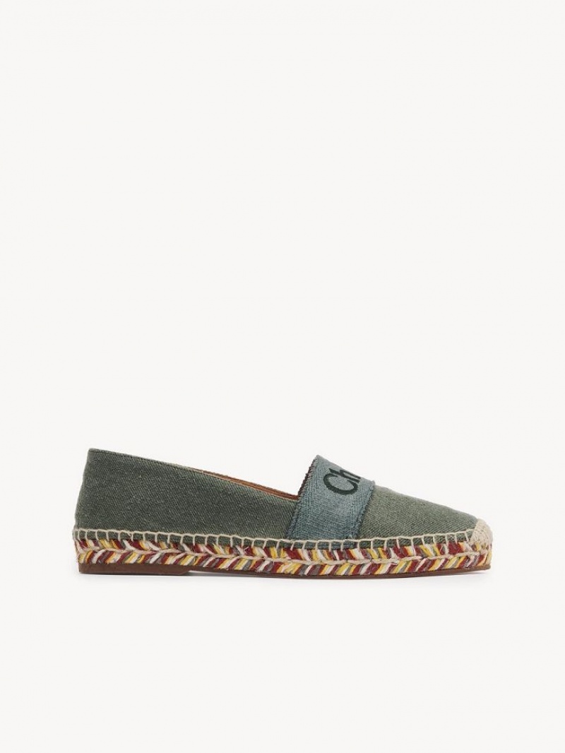 Espadryle Chloe Piia Płaskie Zielone | CHE-SR14143