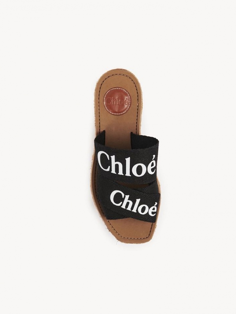 Espadryle Chloe Woody Czarne | CHE-SR14163