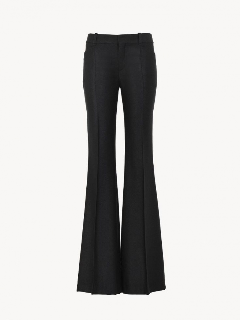 Garnitur Chloe High-waisted Flare Czarne | CHE-SR14039