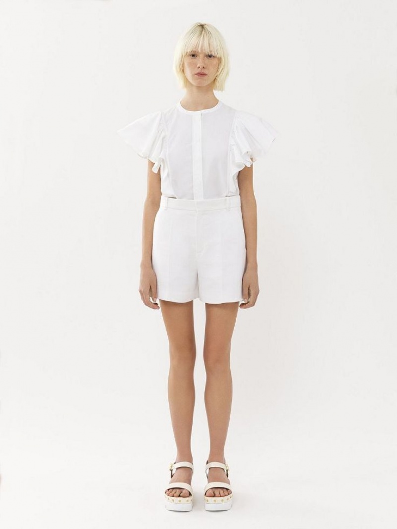 Garnitur Chloe Tailored Shorts Białe | CHE-SR14053