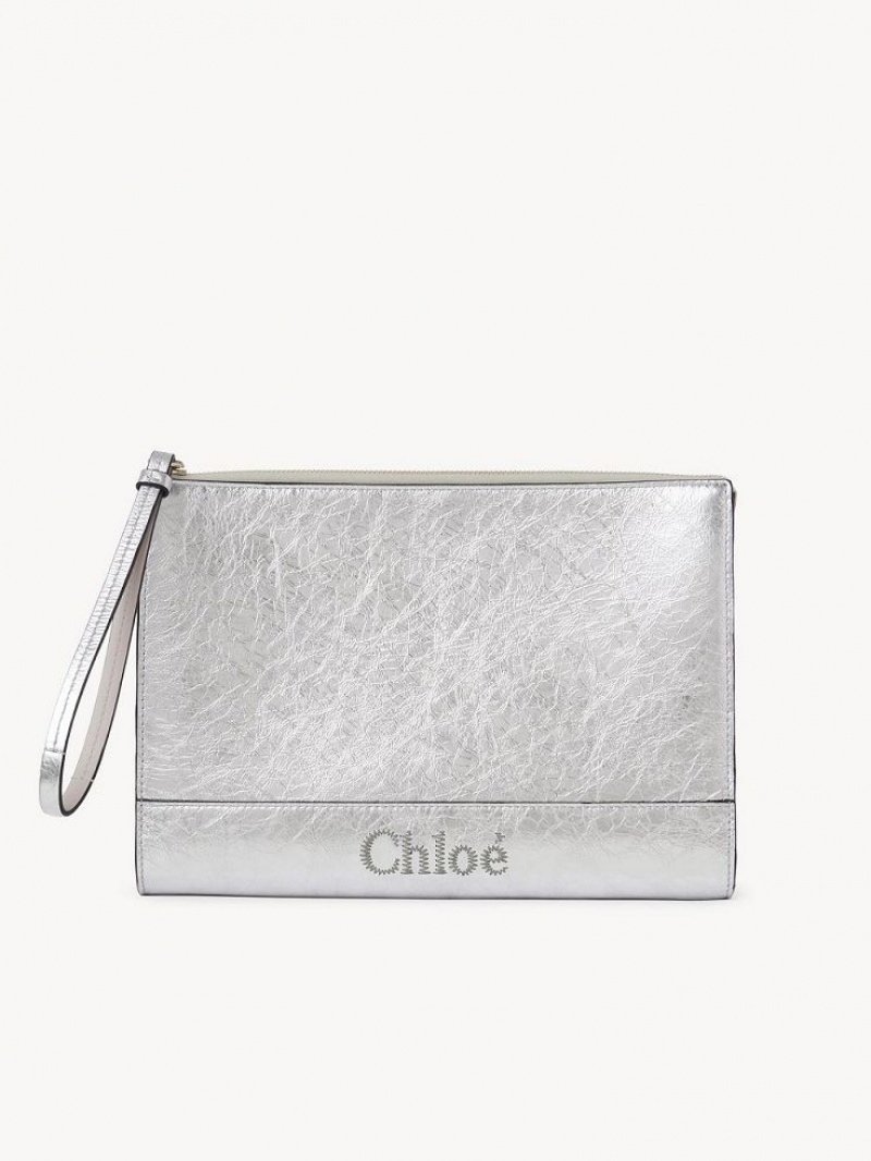 Kopertówka Chloe Sense Zippered Srebrne | CHE-SR13745