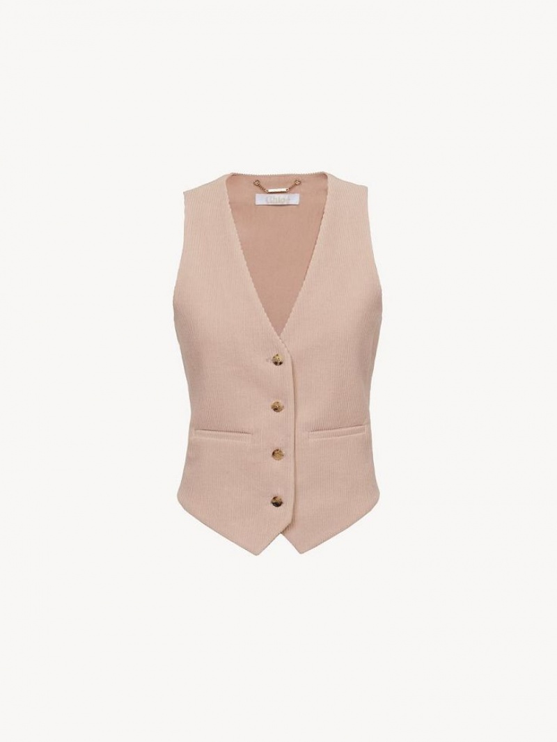 Kurtki Chloe Klasyczne Vest Różowe | CHE-SR13805