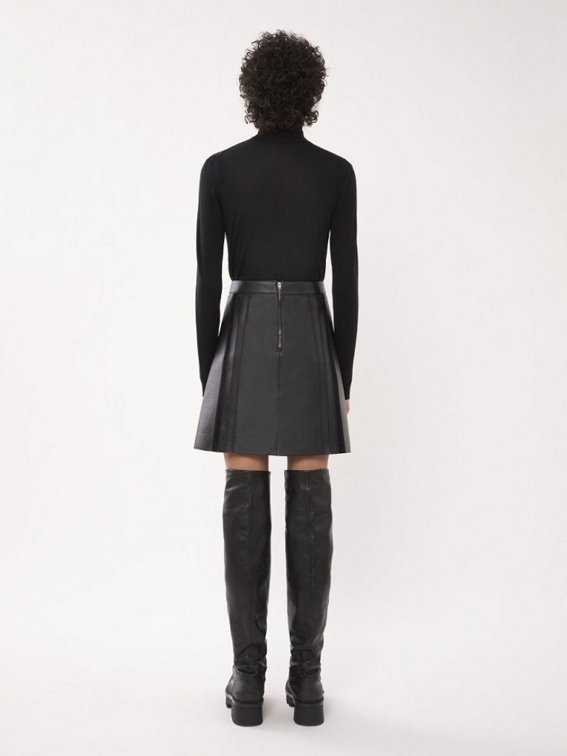 Leather Chloe Mini Skirt Czarne | CHE-SR14120