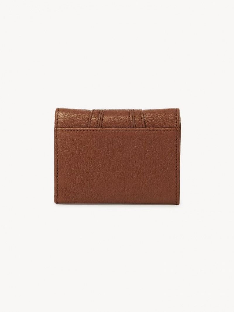 Małe Portfele Chloe Hana Tri-fold Brązowe | CHE-SR14910