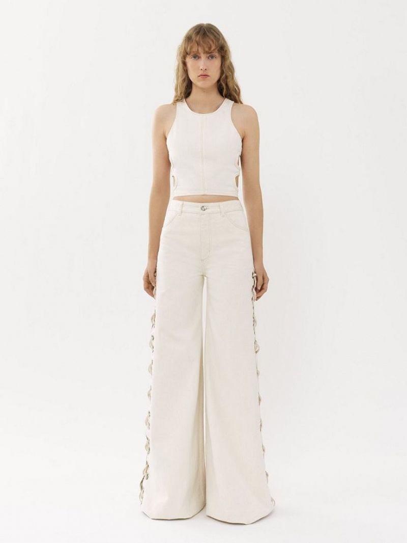 Najfatalniejszy Chloe Cropped Białe | CHE-SR13880