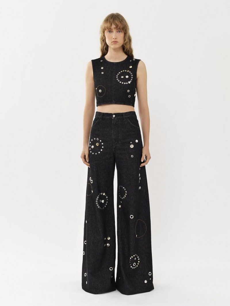 Najfatalniejszy Chloe Cropped Czarne | CHE-SR13884