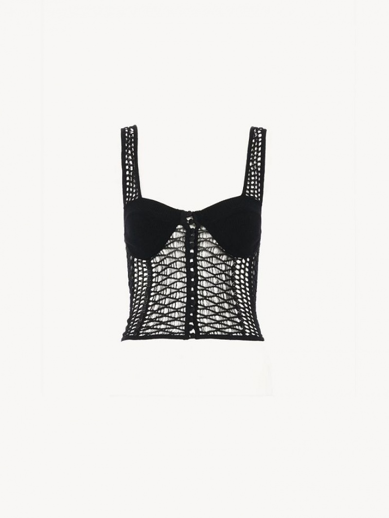 Najfatalniejszy Chloe Trykotowy Bustier Czarne | CHE-SR13890