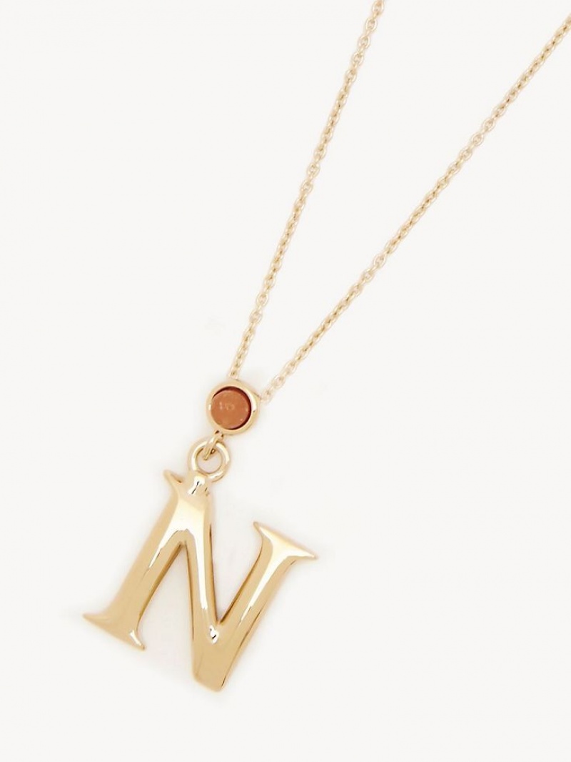 Naszyjniki Chloe Alphabet With Pendant Złote | CHE-SR14342