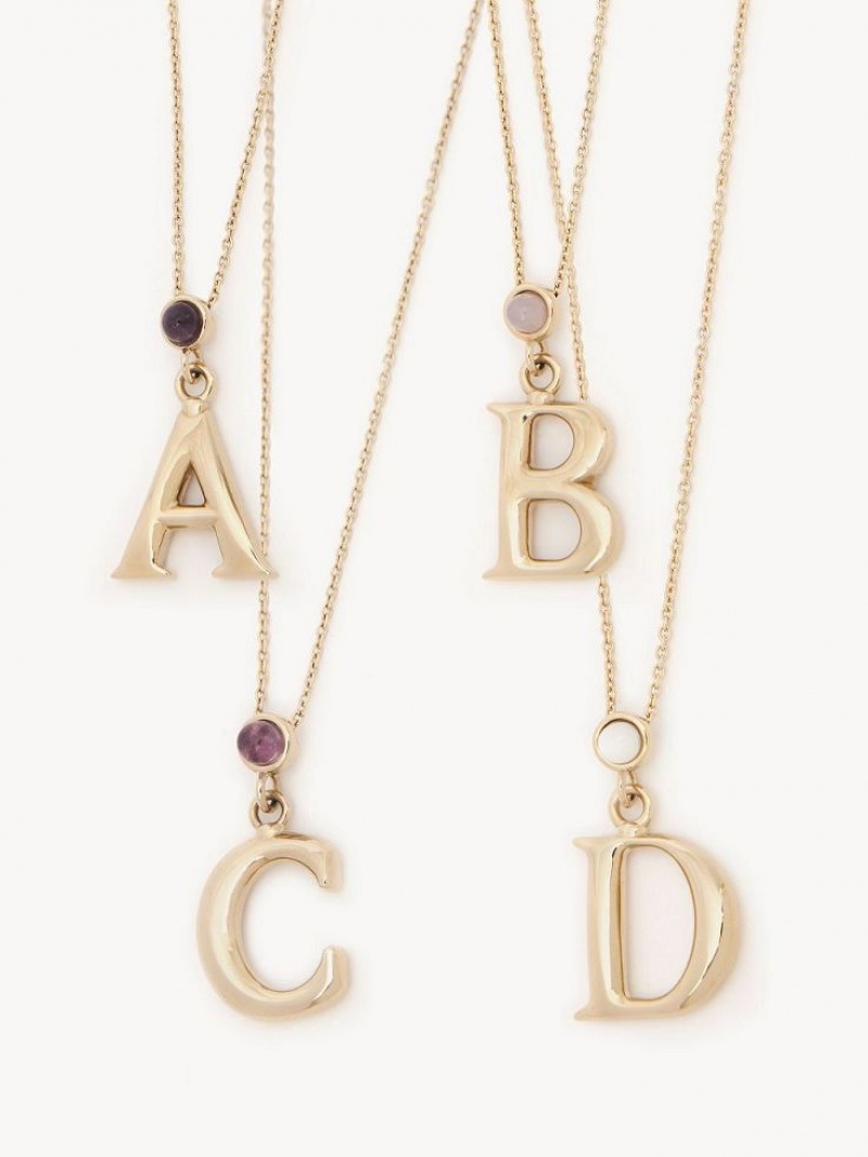 Naszyjniki Chloe Alphabet With Pendant Złote | CHE-SR14430