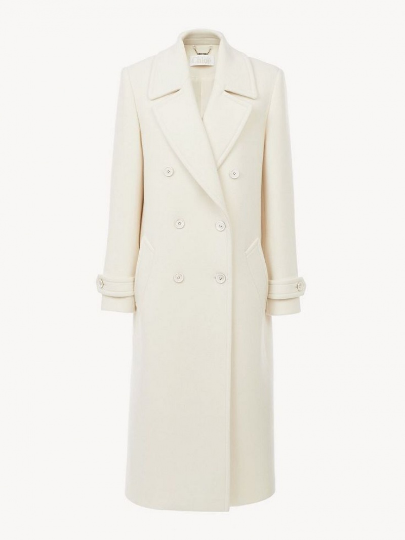 Płaszcze Chloe Overcoat Białe | CHE-SR13780