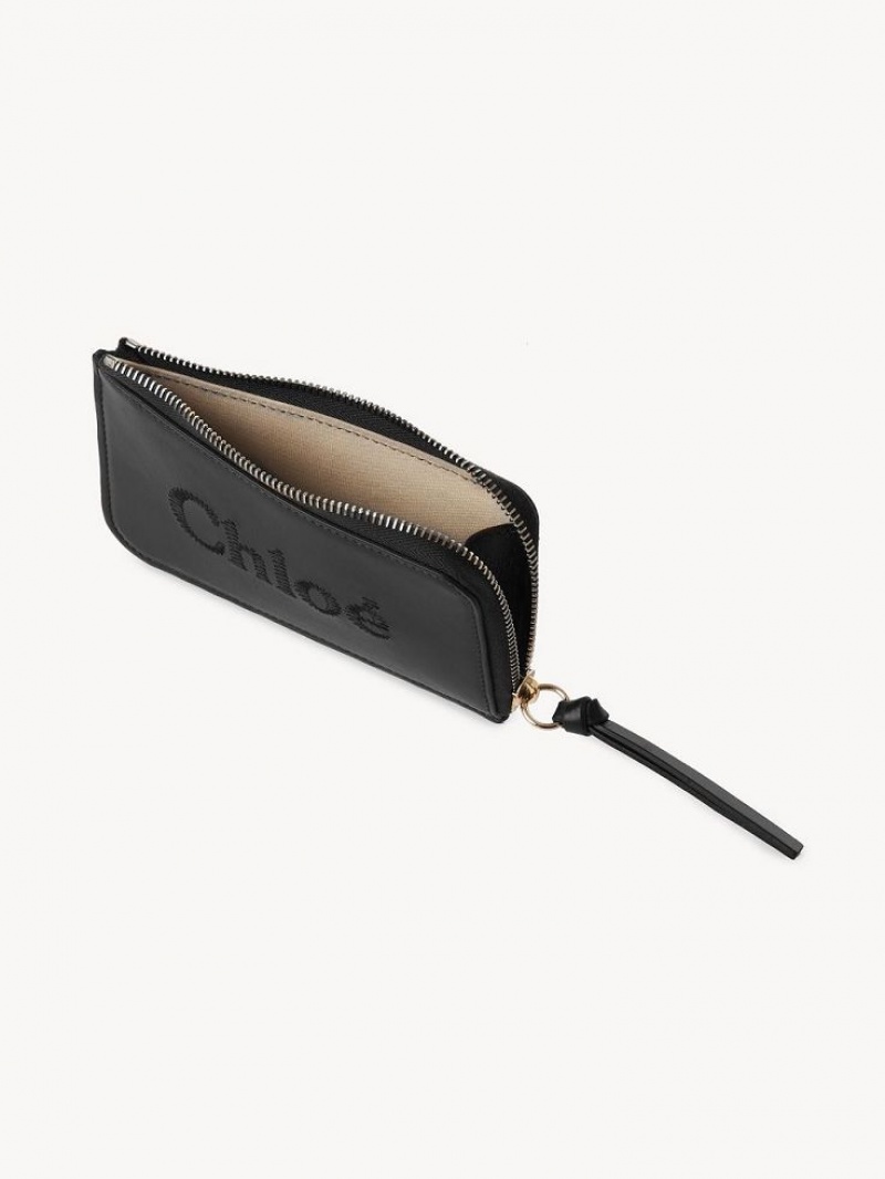 Portmonetki Chloe Sense Small Purse Czarne | CHE-SR14319