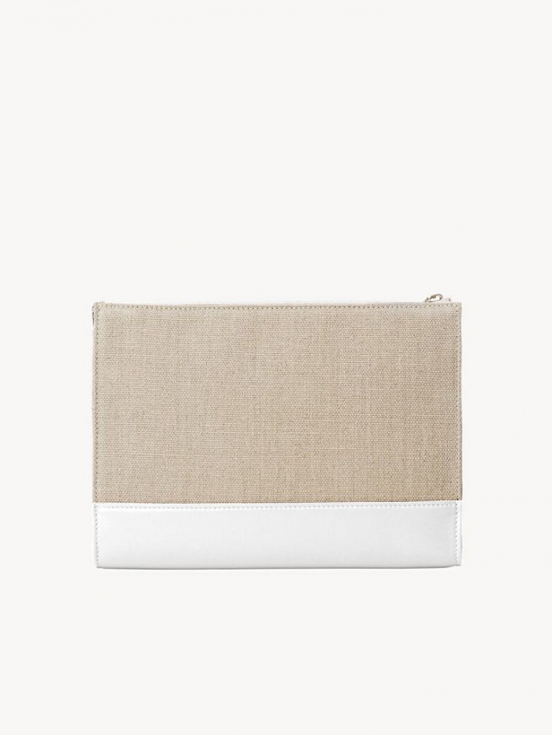 Pouches Chloe Sense Zippered Białe | CHE-SR14327