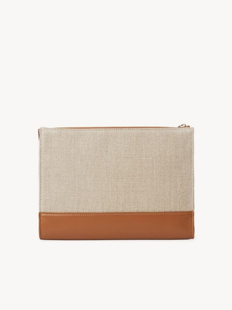 Pouches Chloe Sense Zippered Brązowe | CHE-SR14329