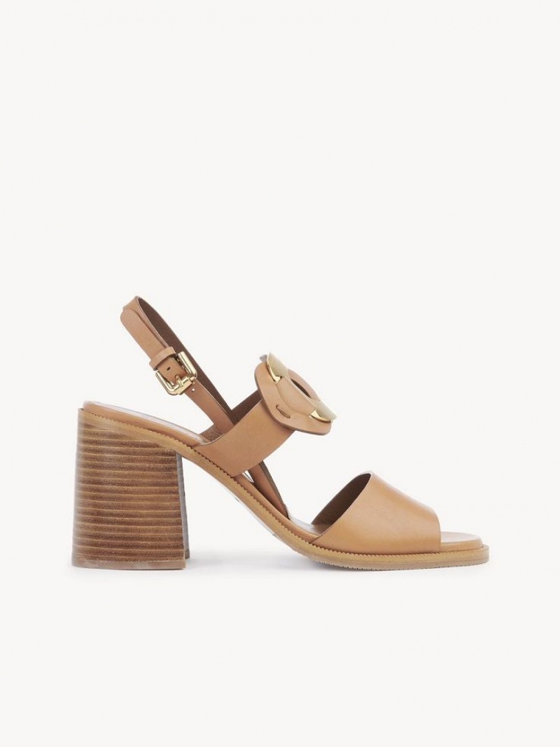 Sandały Chloe Chany High-heel Brązowe | CHE-SR14833