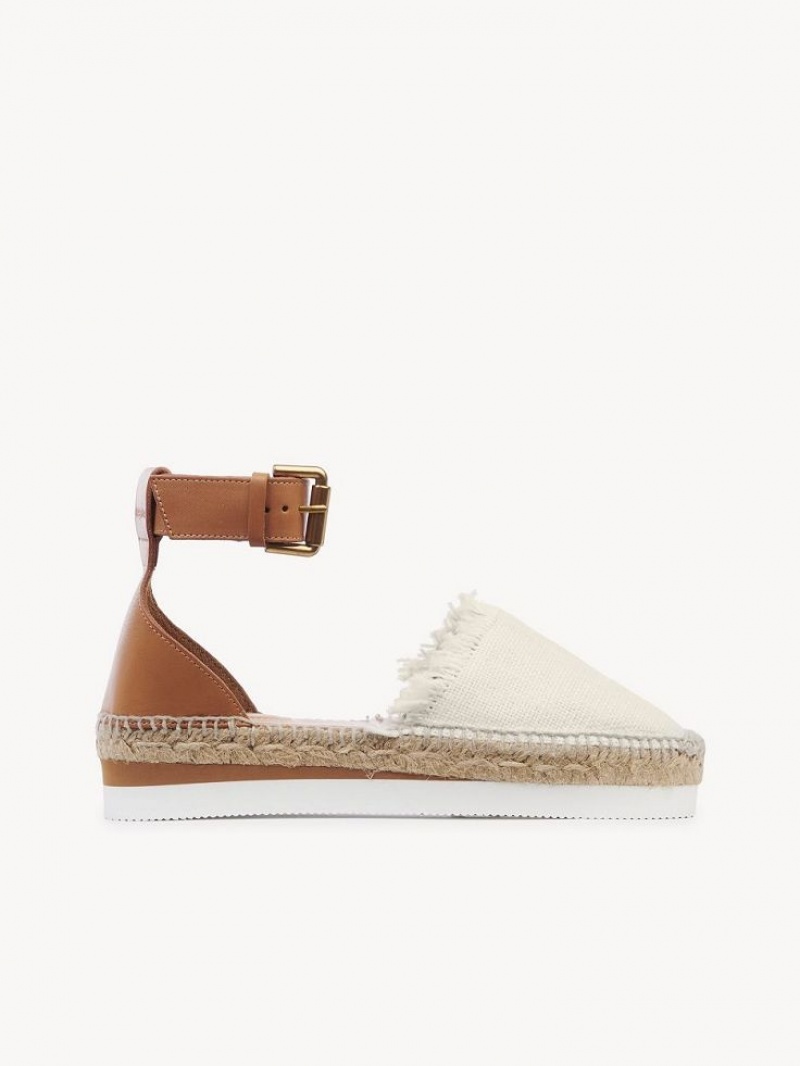 Sandały Chloe Glyn Espadryle Białe | CHE-SR14820