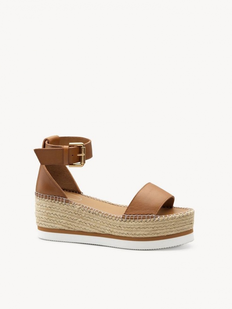 Sandały Chloe Glyn Espadryle Brązowe | CHE-SR14806